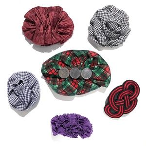 Lot of 6 Vintage 80s 90s Big Hair Barrettes Oversized Bows checks plaid flower